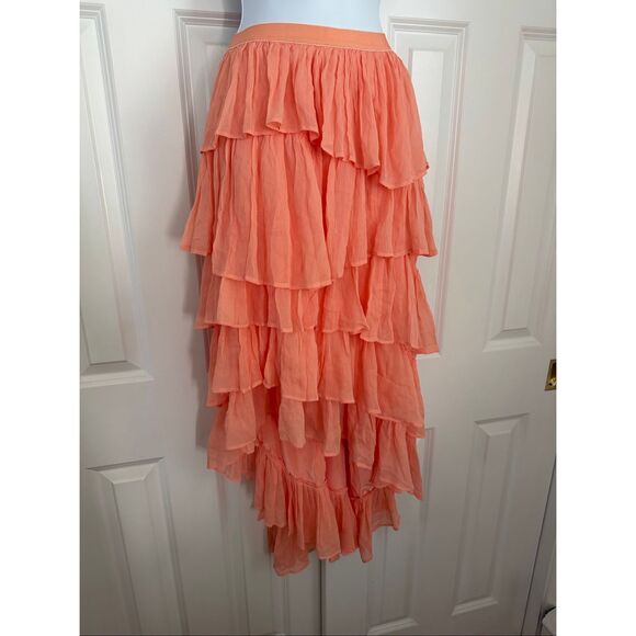Anthropologie Tiered Ruffle High-Low Skirt - Picture 5 of 9